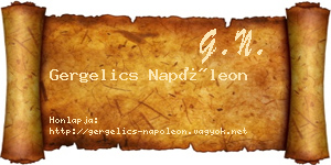 Gergelics Napóleon névjegykártya